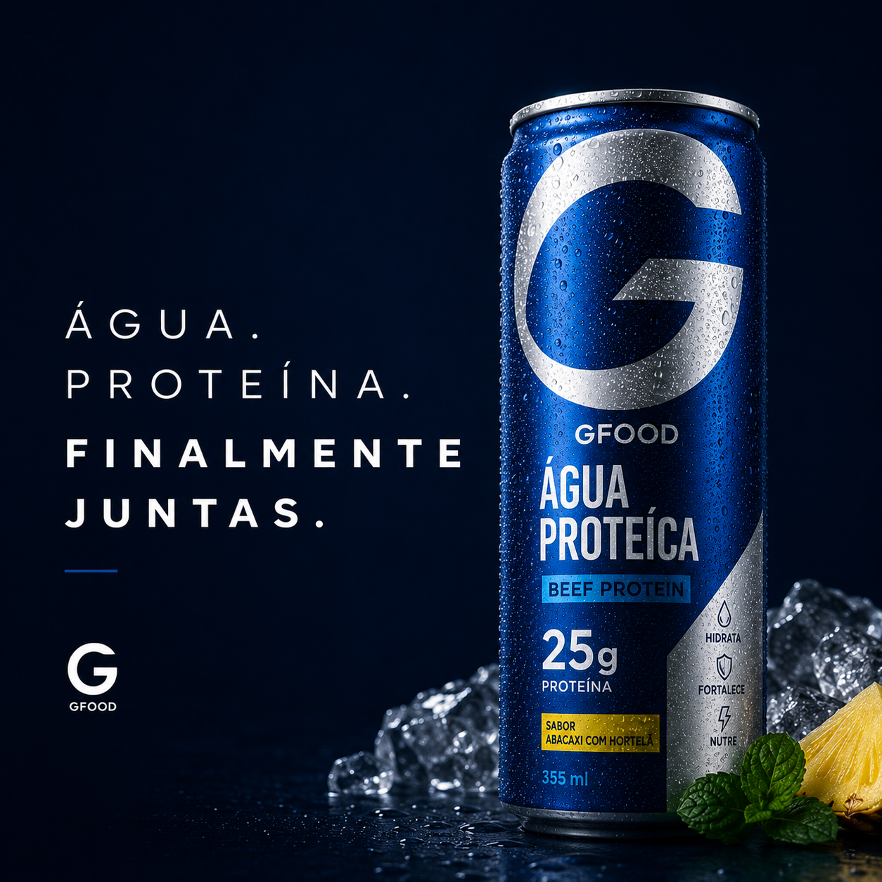 GFOOD Água Proteica sabor abacaxi com hortelã