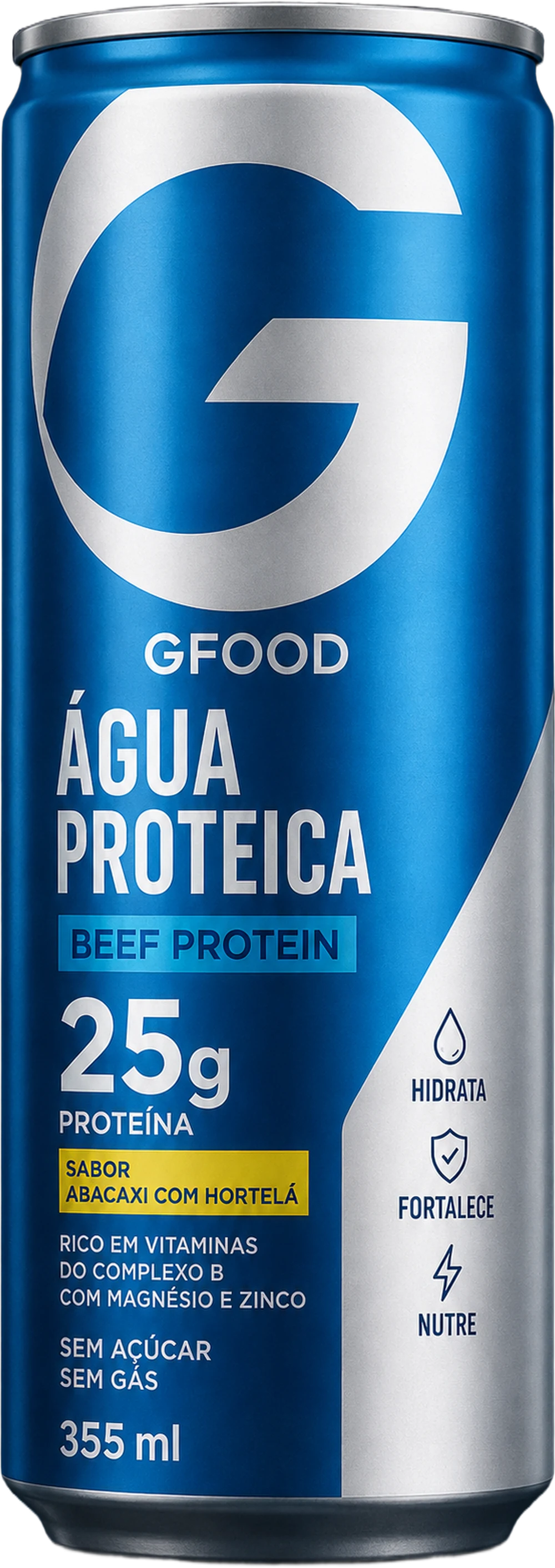 Lata GFOOD Água Proteína 355ml, sabor abacaxi com hortelã